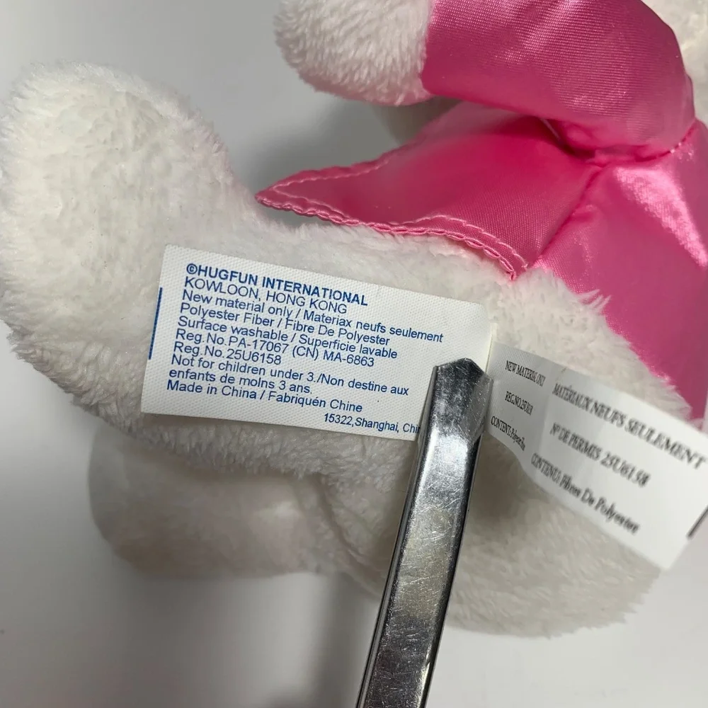 Hugfun White Graduation Teddy Bear Plush Pink Cap & Gown 9